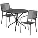 Alamont Home - Oia Outdoor Round Contemporary Metal 3 Piece Patio Set - Black