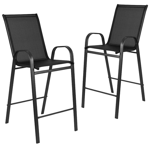 Alamont Home - Brazos Modern Fabric Patio Barstool (set of 2) - Black