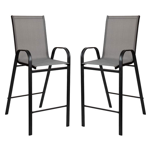 Alamont Home - Brazos Modern Fabric Patio Barstool (set of 2) - Gray