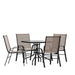 Alamont Home - Brazos Outdoor Square Contemporary  5 Piece Patio Set - Brown