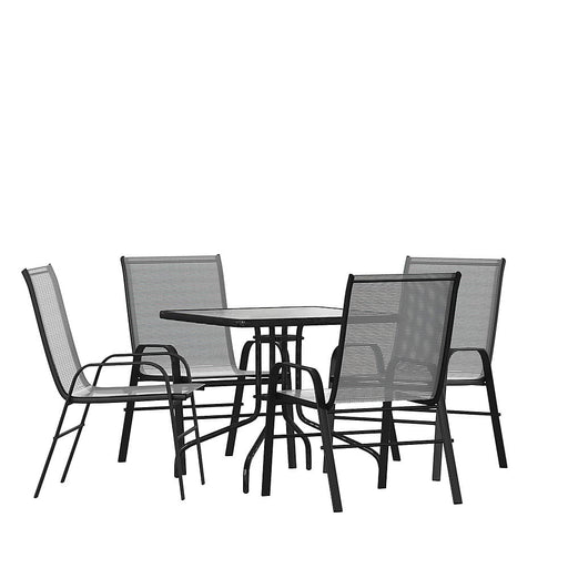 Flash Furniture - Brazos Outdoor Square Contemporary  5 Piece Patio Set - Gray