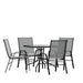 Alamont Home - Brazos Outdoor Square Contemporary  5 Piece Patio Set - Gray