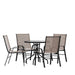 Alamont Home - Brazos Outdoor Round Contemporary  5 Piece Patio Set - Brown