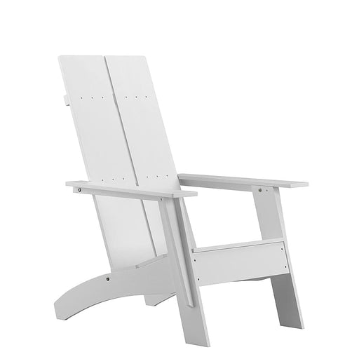 Alamont Home - Sawyer Modern Dual Slat Back Indoor/Outdoor Adirondack Style Patio Chair - White