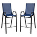 Alamont Home - Brazos Modern Fabric Patio Barstool (set of 2) - Navy