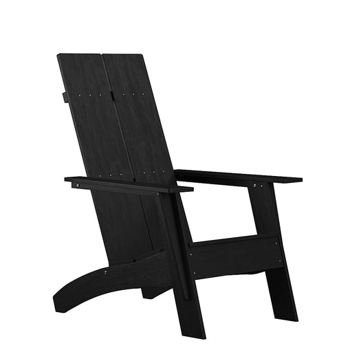 Alamont Home - Sawyer Modern Dual Slat Back Indoor/Outdoor Adirondack Style Patio Chair - Black