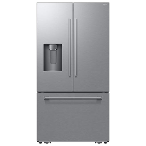 Samsung - 36 in. Wide Bespoke AI 29 cu. ft. 3-Door French Door Refrigerator with Zero Clearance Fit  Dual Auto Ice Maker - Stainless Steel
