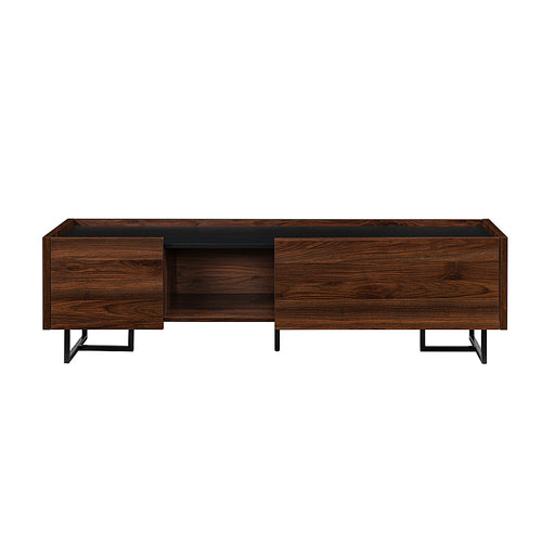 Walker Edison - Contemporary Low TV Stand for TVs up to 65 - Dark Walnut