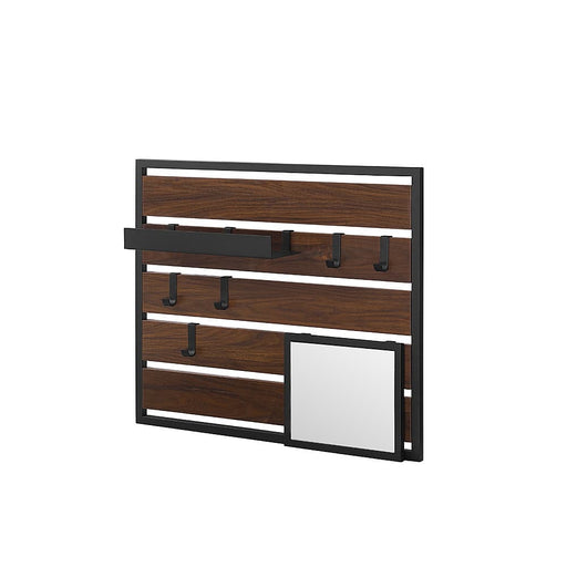 Walker Edison - Urban Wall Organizer with Hooks and Removable Shelf - Dark Walnut