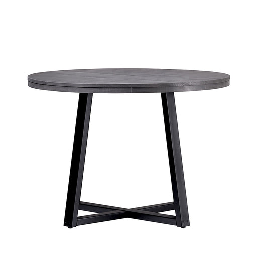 Walker Edison - Rustic Distressed Solid Wood Round Dining Table - Gray