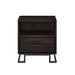 Walker Edison - Contemporary 1-Drawer Metal and Wood Nightstand - Charcoal