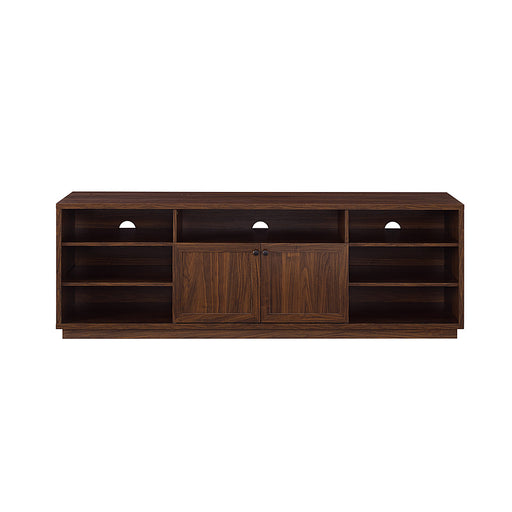 Walker Edison - Transitional Open and Closed-Storage Media Console for TVs up to 75 - Dark Walnut