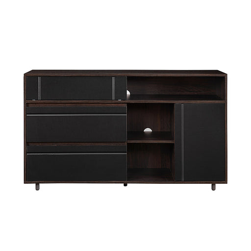 Walker Edison - Contemporary Open and Closed-Storage Sideboard - Dark Espresso