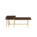 Walker Edison - Contemporary Metal and Wood Nesting Coffee Table - Dark Walnut