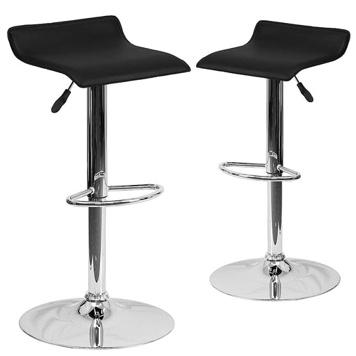 Alamont Home - Athens Contemporary Vinyl Barstool (set of 2) - Black