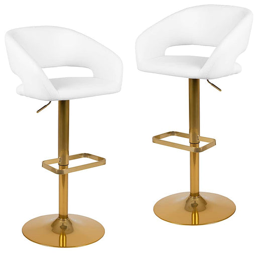 Alamont Home - Erik Contemporary Vinyl Barstool (set of 2) - White