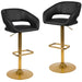 Alamont Home - Erik Contemporary Vinyl Barstool (set of 2) - Black