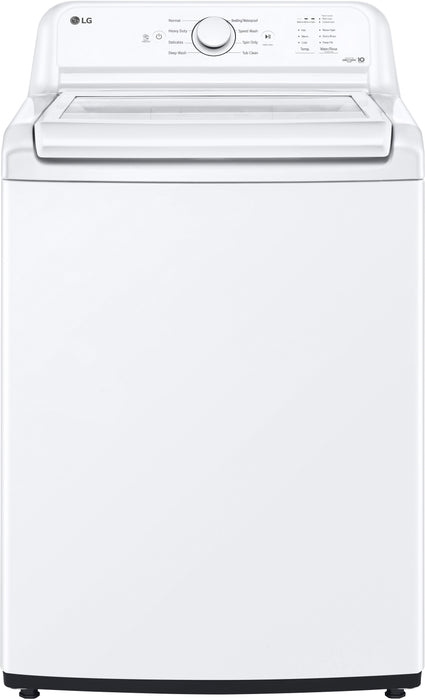 LG - 4.1 Cu. Ft. Top Load Washer with SlamProof Glass Lid - White