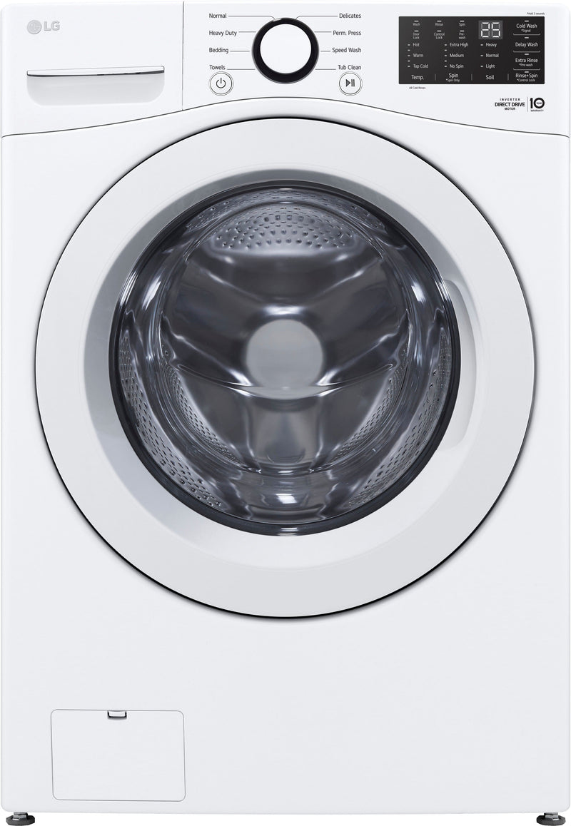 LG - 5.0 Cu. Ft. High-Efficiency Stackable Front Load Washer with 6Motion Technology - White