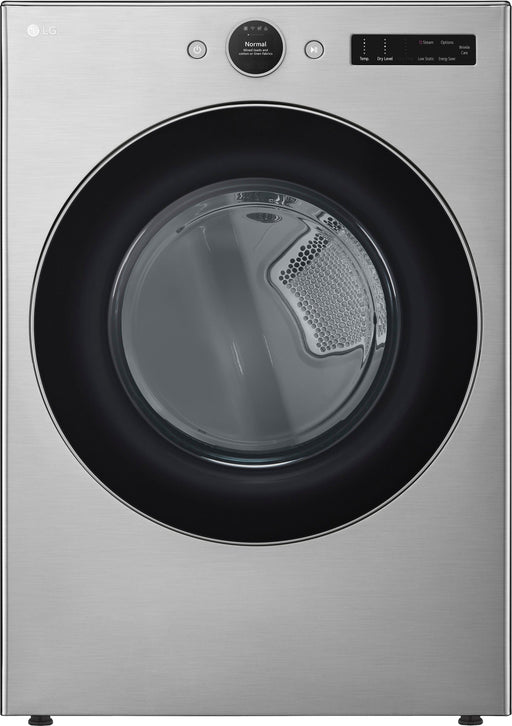 LG - 7.4 Cu. Ft. Stackable Smart Gas Dryer with Steam and Sensor Dry - Graphite Steel