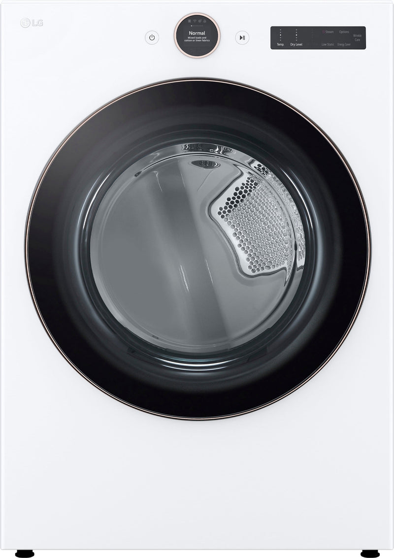 LG - 7.4 Cu. Ft. Stackable Smart Electric Dryer with Steam and Sensor Dry - White