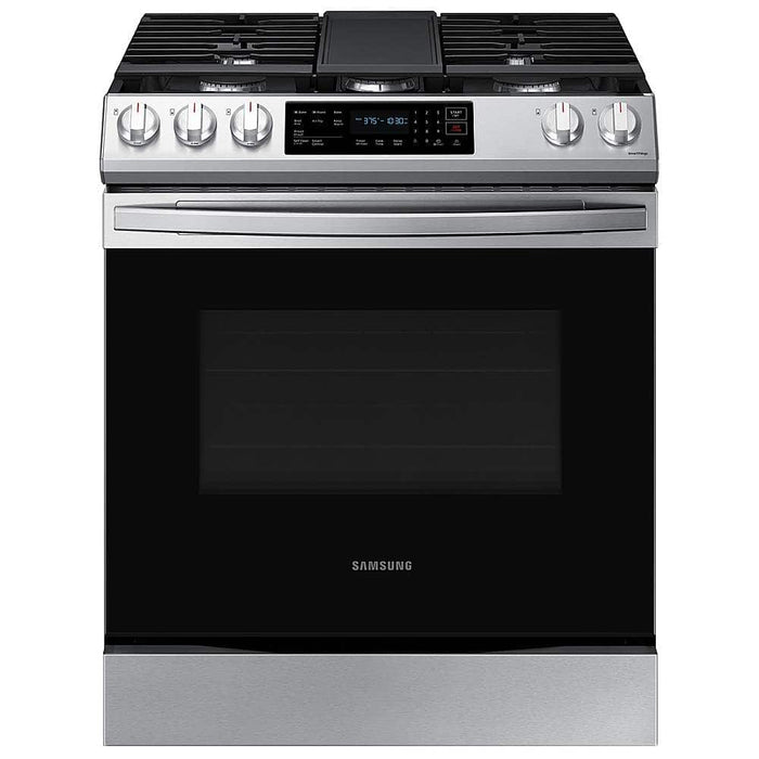 Samsung - 6.0 cu. ft. Smart Slide-in Gas Range with Air Fry  Convection - Stainless Steel