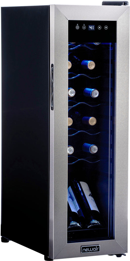 NewAir - 12-Bottle Wine Cooler with Compressor Cooling - Stainless Steel