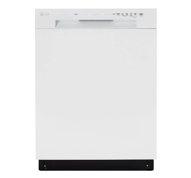 LG - 24" Front Control Built-In Stainless Steel Tub Dishwasher with SenseClean and 52 dBA - White
