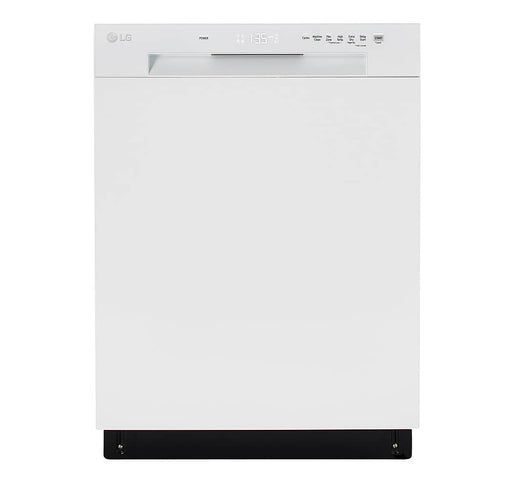 LG - 24" Front Control Built-In Stainless Steel Tub Dishwasher with SenseClean and 52 dBA - White