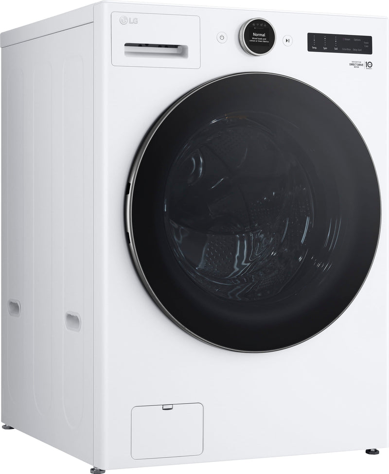 LG - 4.5 Cu. Ft. High-Efficiency Stackable Smart Front Load Washer with Steam and TurboWash 360 - White