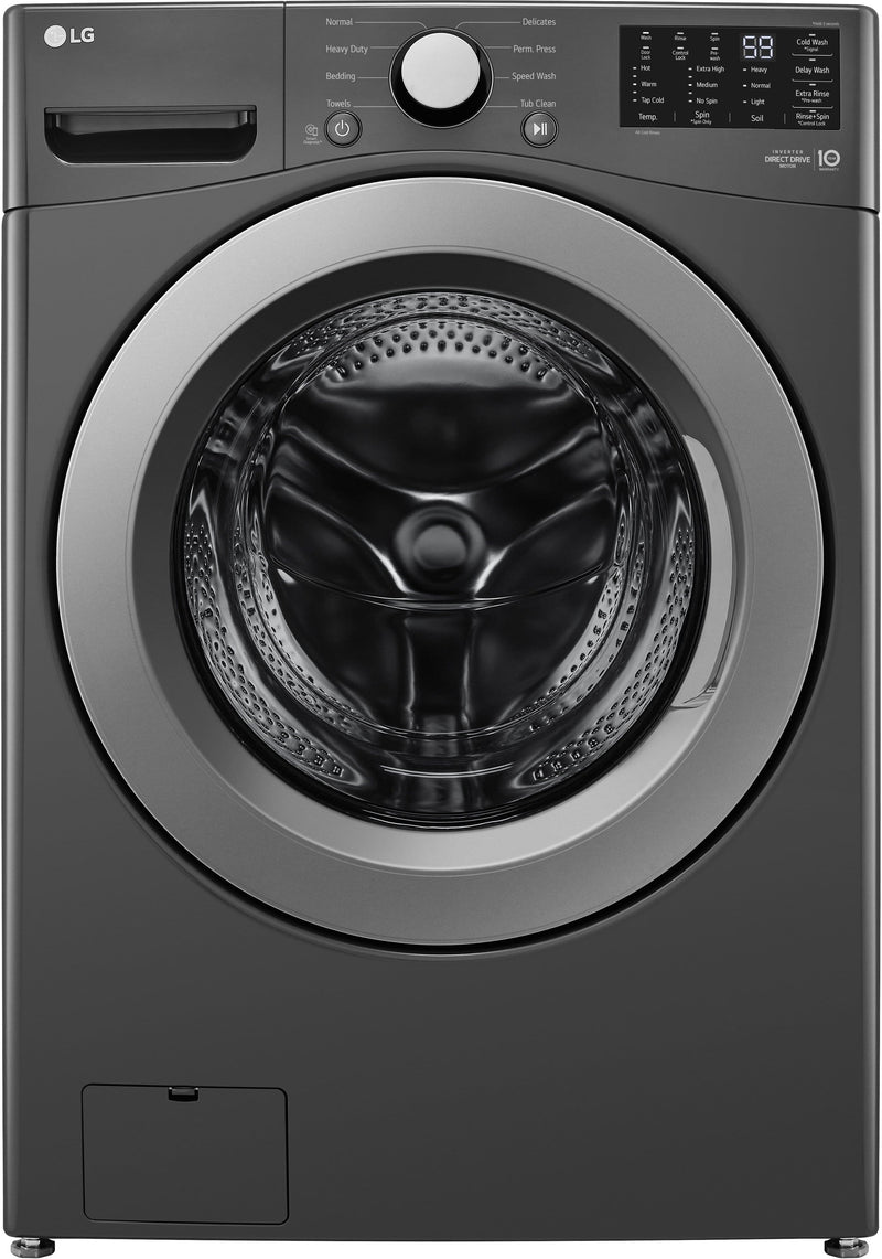 LG - 5.0 Cu. Ft. High-Efficiency Stackable Front Load Washer with 6Motion Technology - Middle Black