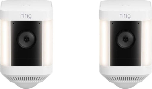 Ring - Spotlight Cam Plus Outdoor/Indoor Wireless 1080p Battery Surveillance Security Camera (2pk) - White/Black