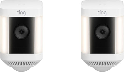 Ring - Spotlight Cam Plus 2-pack Camera Indoor/Outdoor Wireless 1080p Security Cameras - White