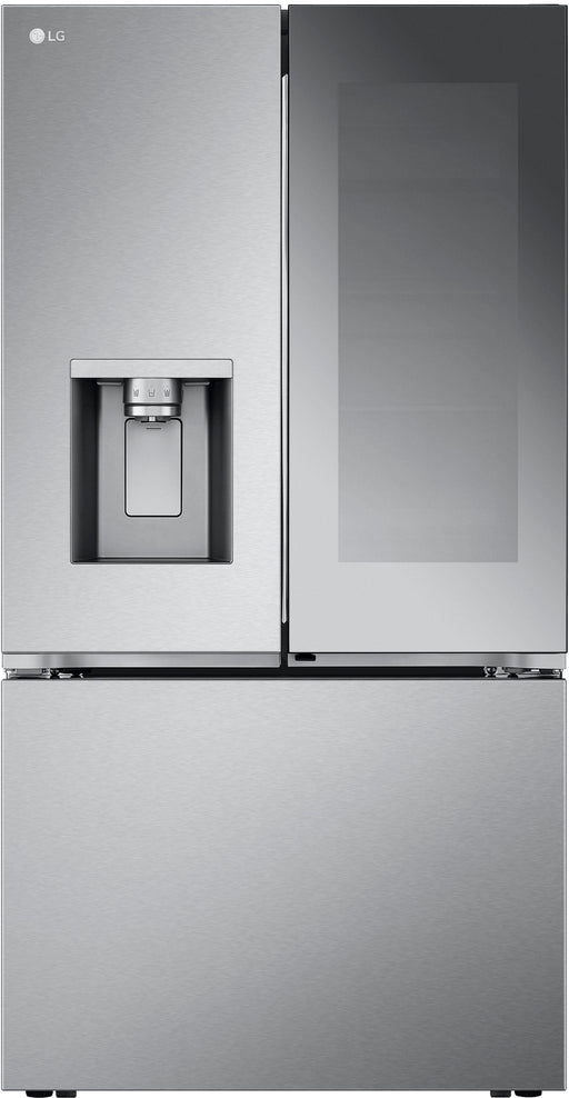 LG - 36-in Wide Counter-Depth MAX 25.5 Cu. Ft. French Door Smart Refrigerator with Mirror InstaView - Stainless Steel