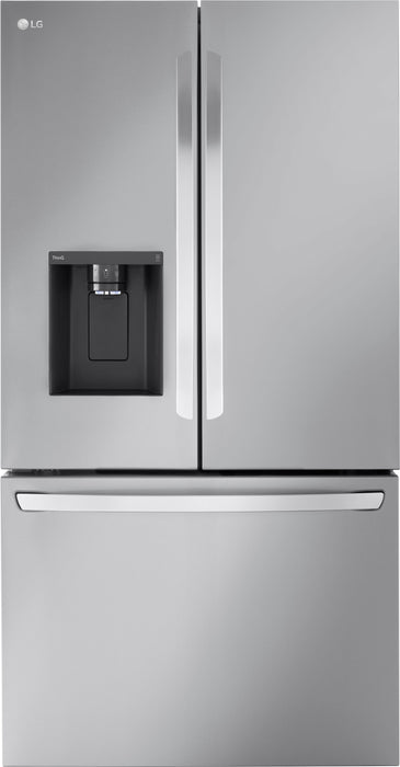 LG - 25.5 Cu. Ft. French Door Counter-Depth Smart Refrigerator with Dual Ice - Stainless Steel