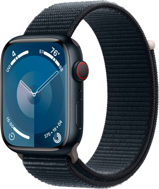 Apple Watch Series 9 (GPS + Cellular) 45mm Midnight Aluminum Case with Midnight Sport Loop with Blood Oxygen - Midnight