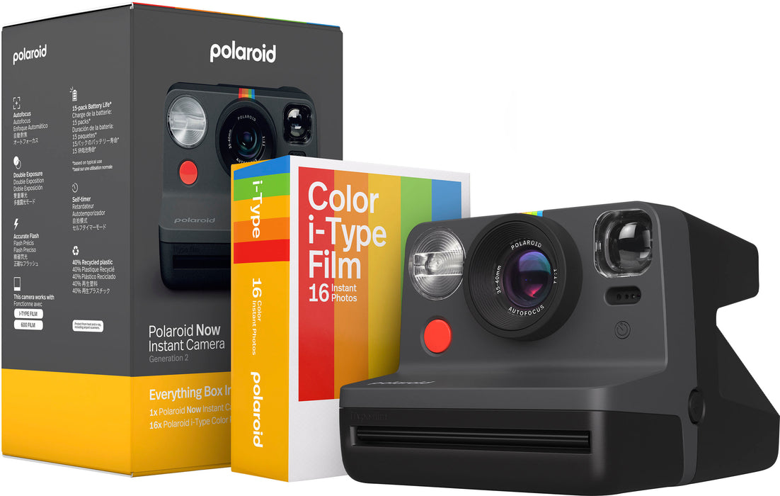 Polaroid - Now Instant Film Camera Bundle  Generation 2 - Black