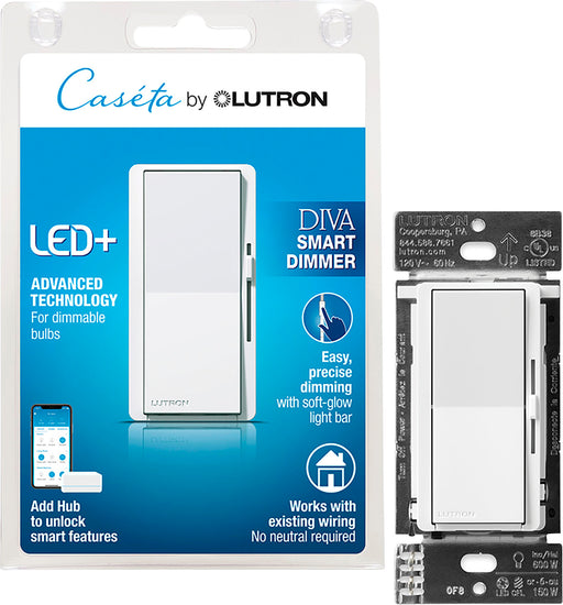 Lutron - Diva Smart Dimmer Switch - White