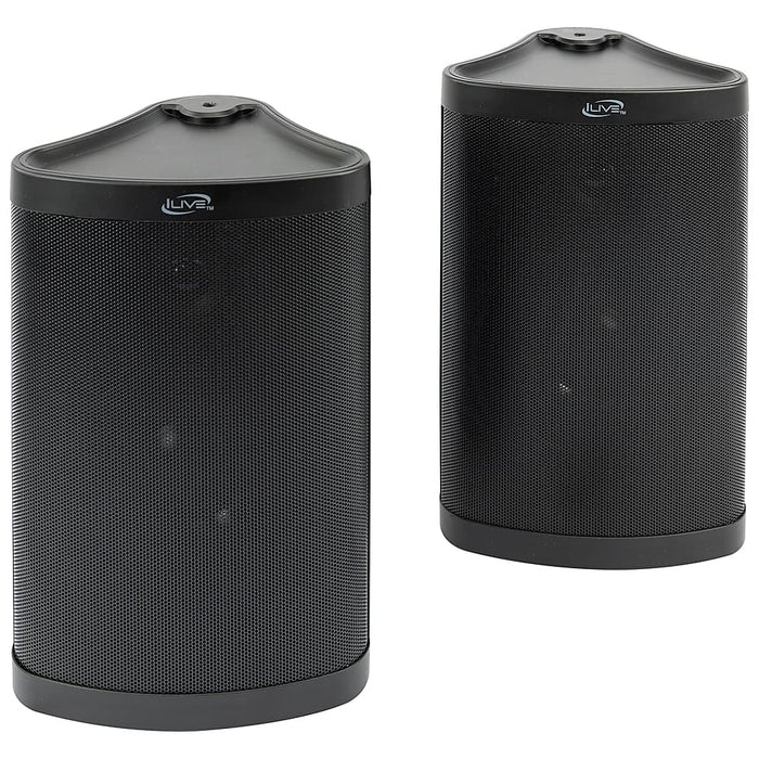 iLive - Patio+ Bluetooth Indoor/Outdoor Water-Resistant Speakers (Pair) - Black