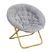 Alamont Home - Kids Folding Faux Fur Saucer Chair for Playroom or Bedroom - Gray/Soft Gold