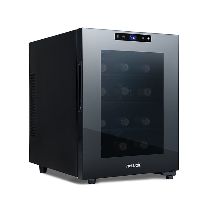 NewAir - Shadow T-Series 12-Bottle Wine Cooler with Triple-Layer Tempered Glass Door and Ultra-Quiet Thermoelectic Cooling