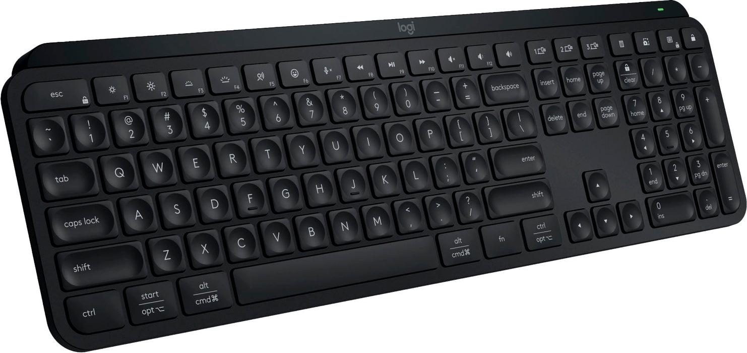 Logitech - MX Keys S Advanced Full-size Wireless Scissor Keyboard for PC and Mac with Backlit keys - Black