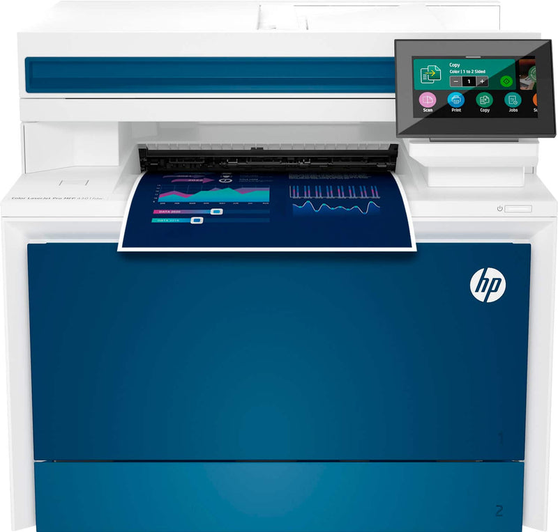 HP - LaserJet Pro 4301fdw Wireless AI-Enabled Color All-in-One Laser Printer - White/Blue