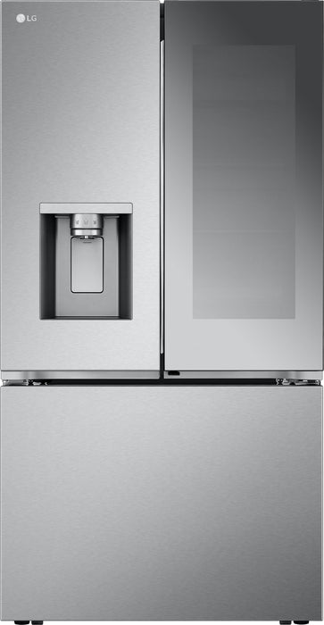 LG - Standard-Depth MAX 30.7 Cu. Ft.  French Door Smart Refrigerator with InstaView - Stainless Steel