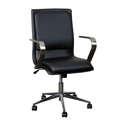 Alamont Home - Designer Executive Swivel Office Chair with Arms - Black/Chrome