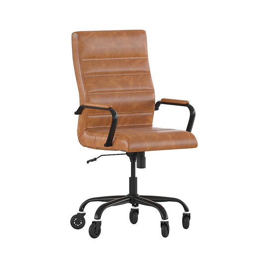 Alamont Home - Executive Chair on Skate Wheels - Brown LeatherSoft/Black Frame