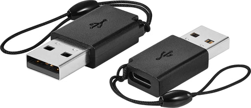 Best Buy essentials - Female USB-C to Male USB Adapter (2-Pack) - Black