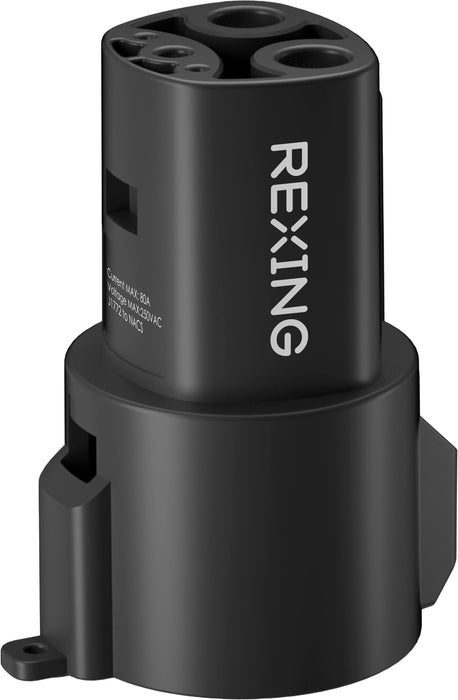 Rexing - J1772 to Tesla Electric Vehicle (EV) Charger Adapter for Tesla - Black