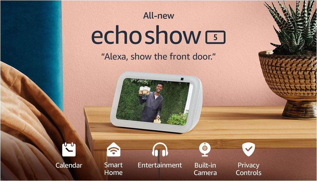 Amazon - Echo Show 5 (3rd Generation)  5.5 Inch Smart display with Alexa - Glacier White