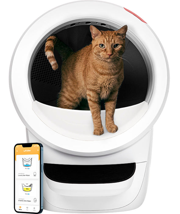 Whisker - Litter-Robot 4 WiFi-Enabled Covered Automatic Self-Cleaning Cat Litter Box with Step - White